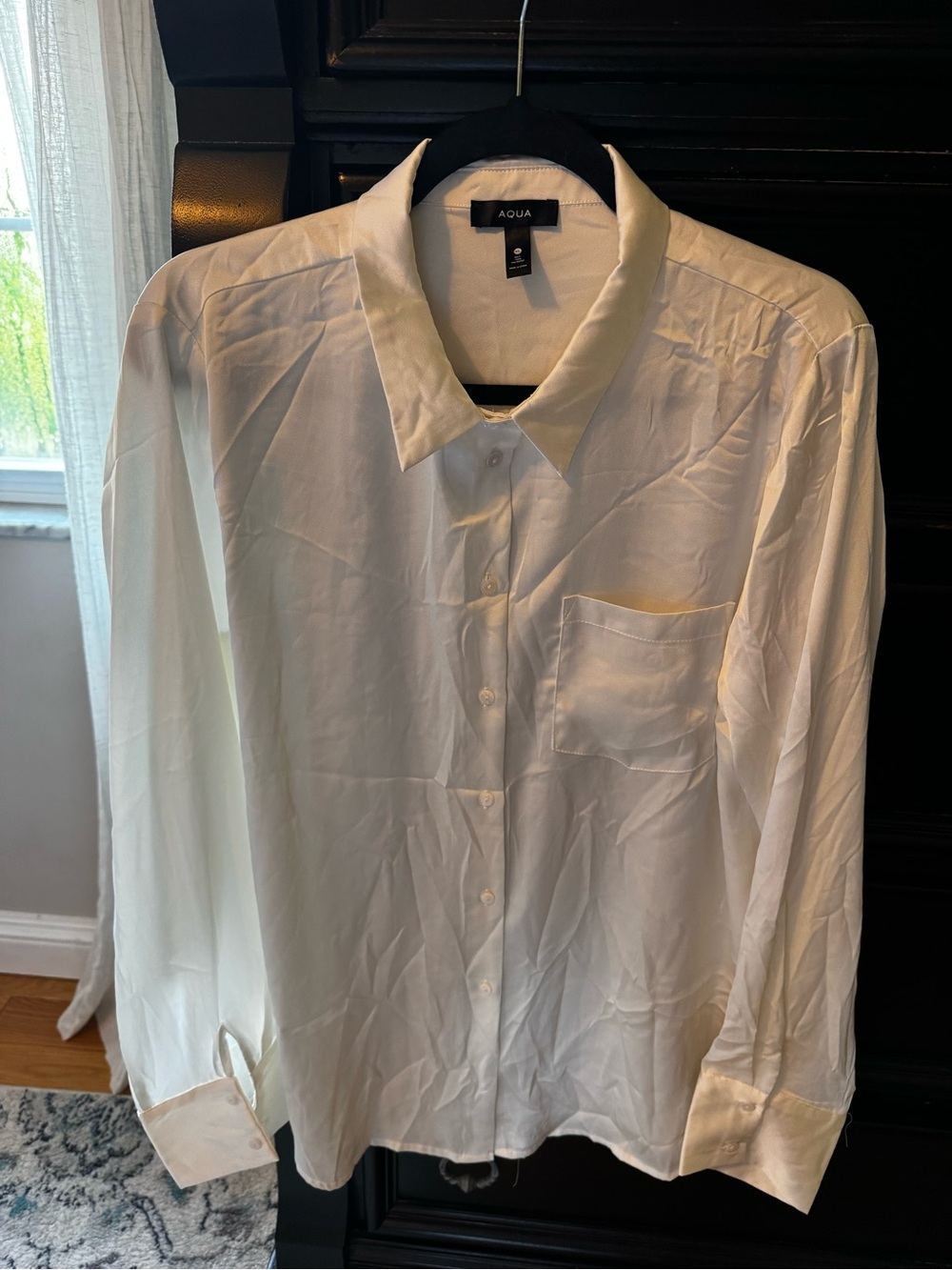 Aqua Women's Cream/Ivory/Offwhite Button-Down Blouse